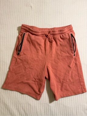 Carter's Rust-Orange Knit Drawstring Shorts with Zipper Pockets